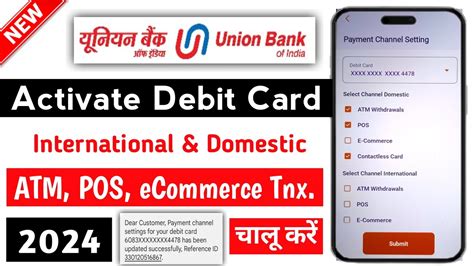 How to enable online transaction in union bank debit card